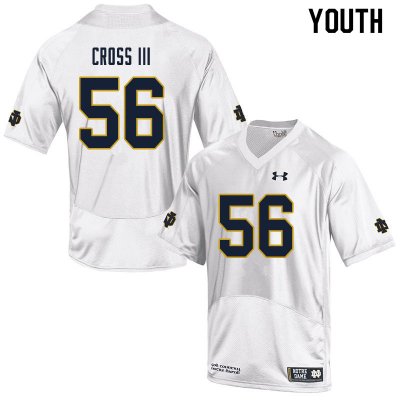 Notre Dame Fighting Irish Youth Howard Cross III #56 White Under Armour Authentic Stitched College NCAA Football Jersey ZPA3399WA